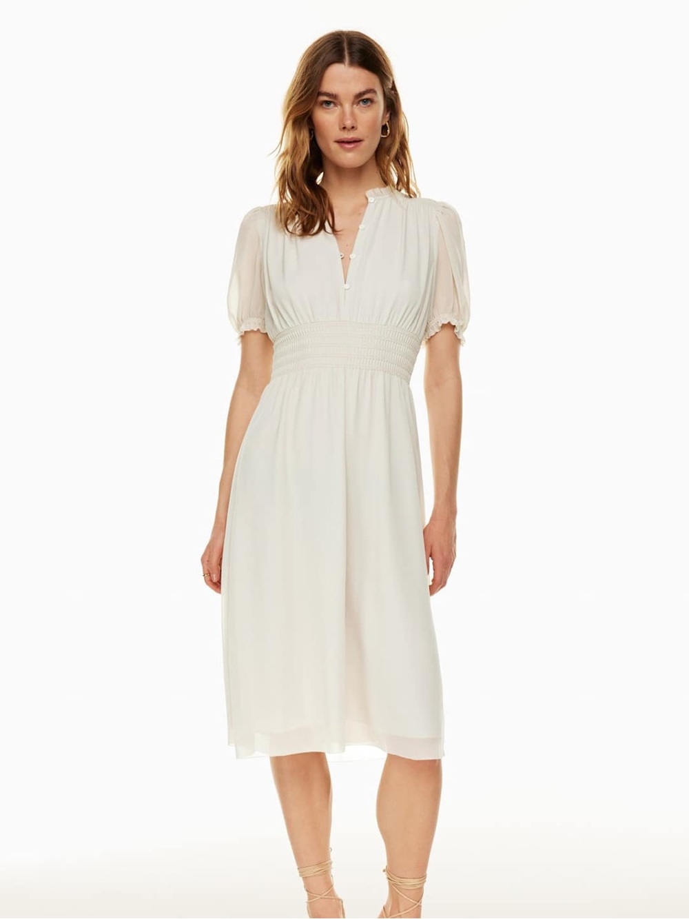 Aritzia Wilfred Sz M Daughter White Romantic Feminine Midi Dress